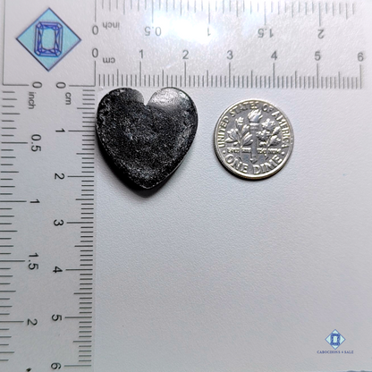 Black Mica-Heart-Cabochons