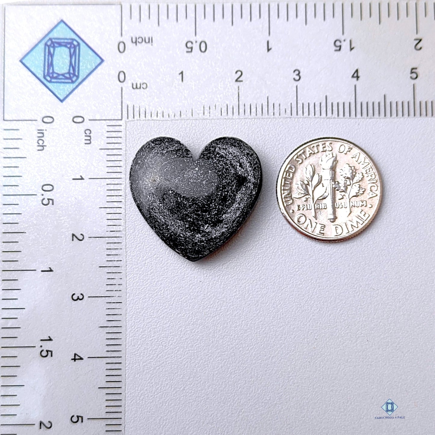 Black Mica Heart Carvings