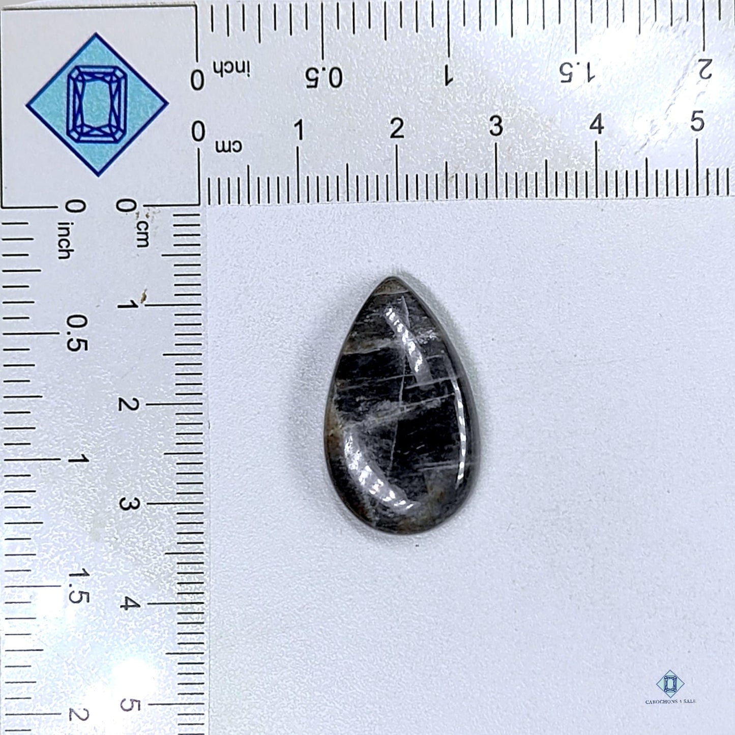 Black Moonstone Pear Cabochons