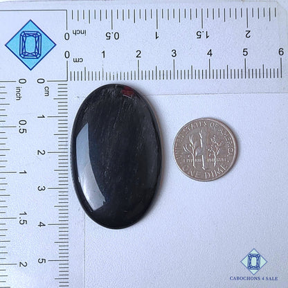 Natural Black Obsidian Gemstone  Oval Cabochons 40*26*5mm from Mexico  available for sale
