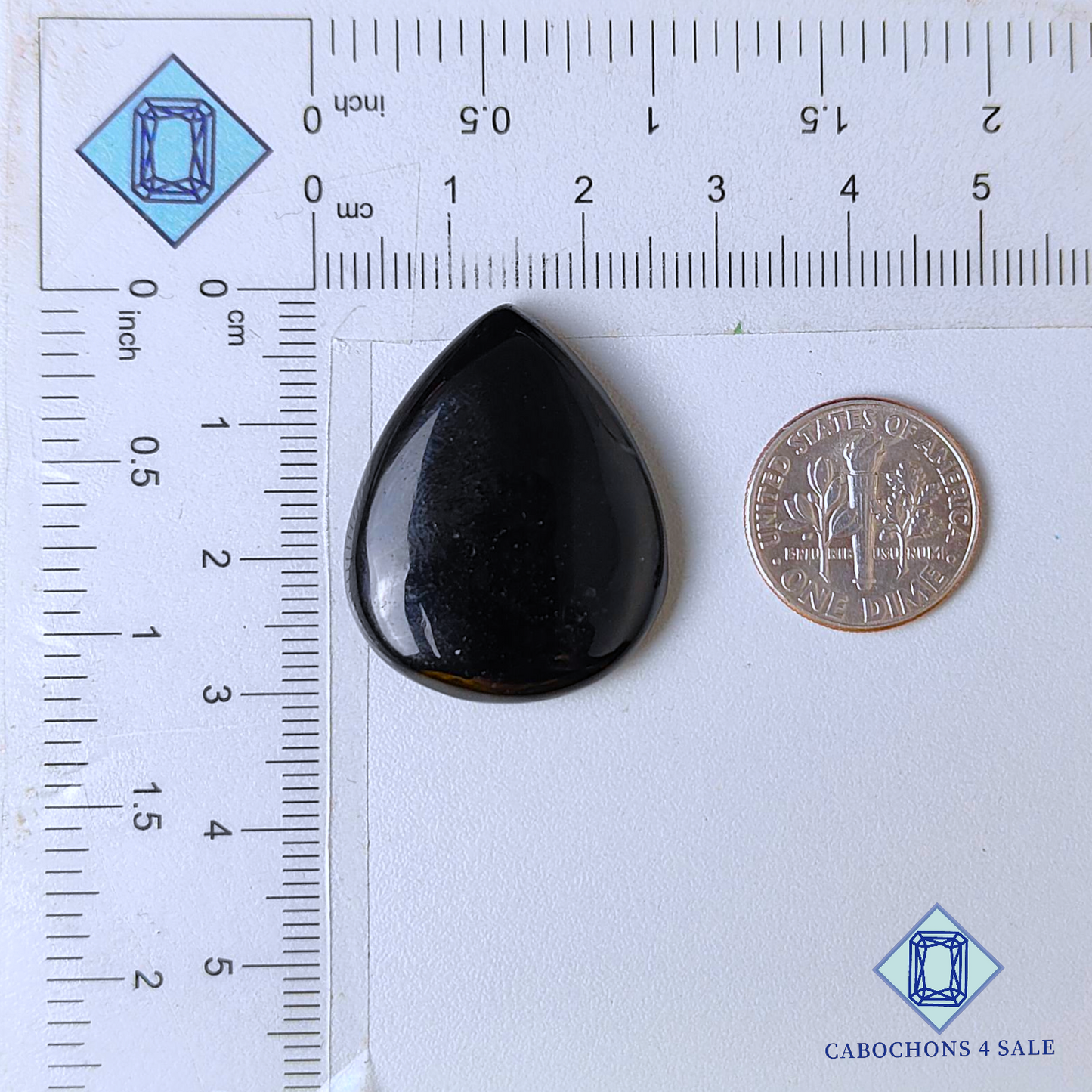 Black Onyx Pear Cabochons