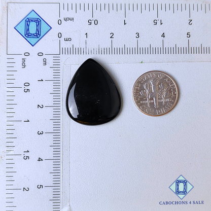 Black Onyx Pear Cabochons