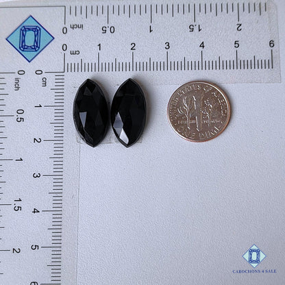 Natural Black Onyx Gemstone Marquise Pairs 20*10*6mm from Brazil available for sale