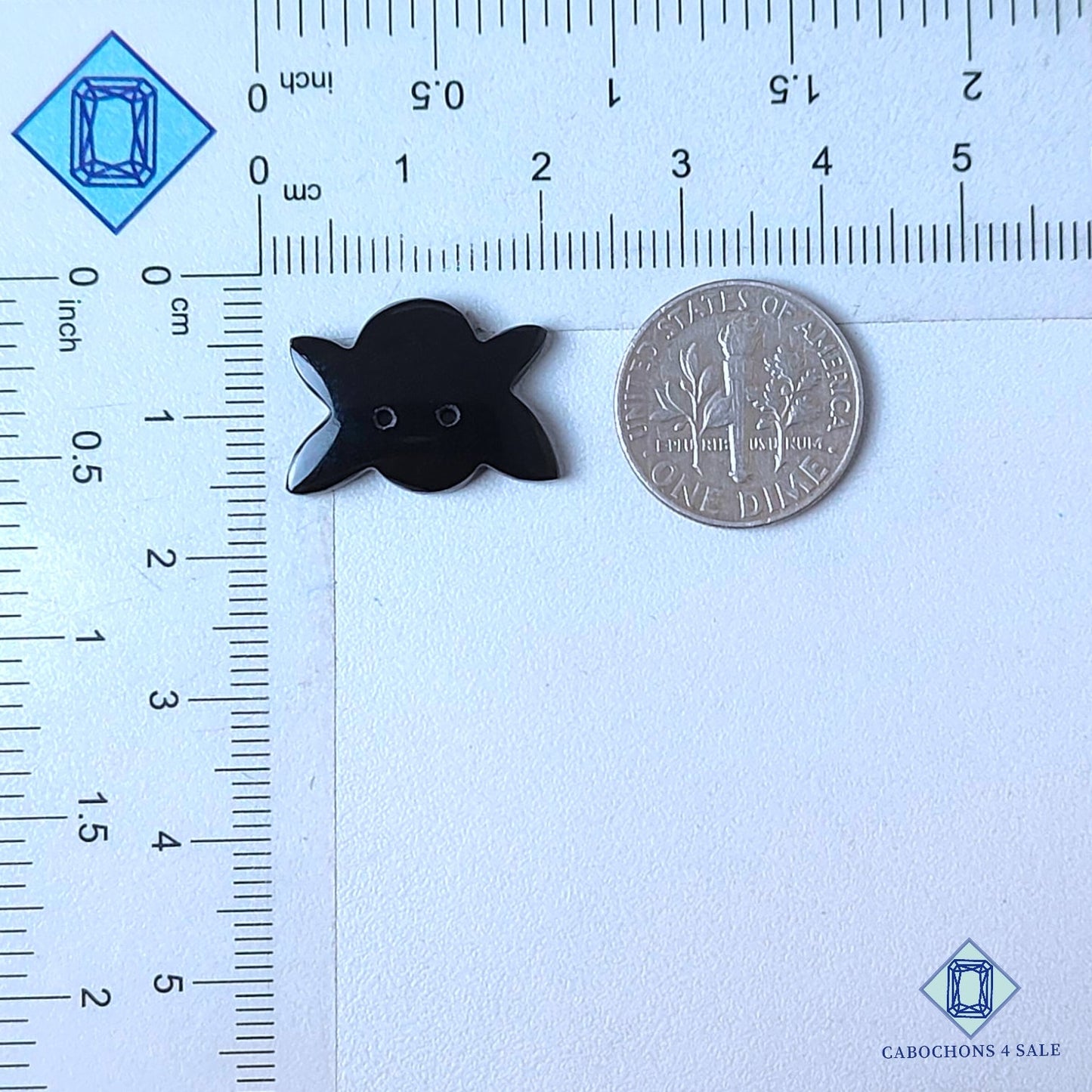 Natural Black Onyx Gemstone  Halloween Carvings 19*14*3mm from Brazil  available for sale