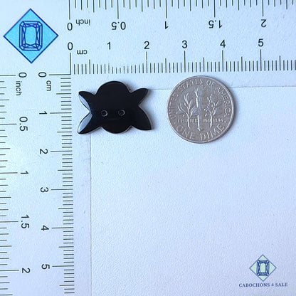 Natural Black Onyx Gemstone  Halloween Carvings 19*14*3mm from Brazil  available for sale