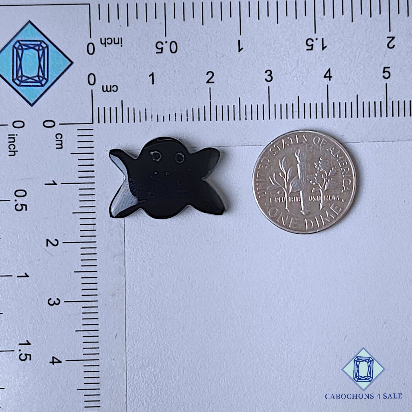 Natural Black Onyx Gemstone  Halloween Carvings 20*14*3mm from Brazil available for sale