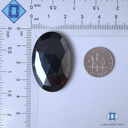 Natural Black Onyx Gemstone  Oval Rose Cut 35*23*5mm from Brazil available for sale