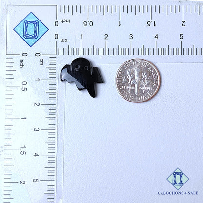 Natural Black Onyx Gemstone Halloween Carvings 17*17*3mm from Brazil available for sale