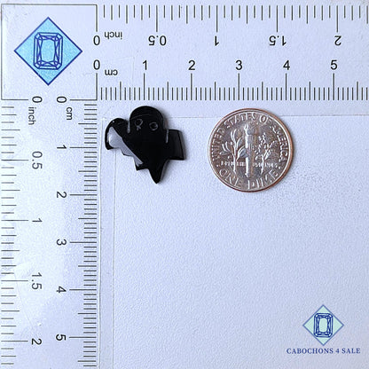 Natural Black Onyx Gemstone Halloween Carvings 16*16*3mm from Brazil available for sale