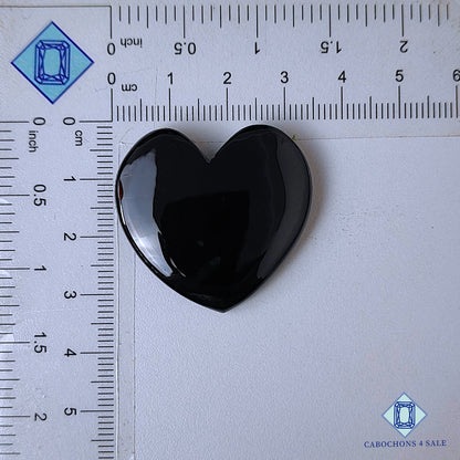 Natural Black Onyx Gemstone  Heart Carvings 31*33*6mm from Brazil available for sale