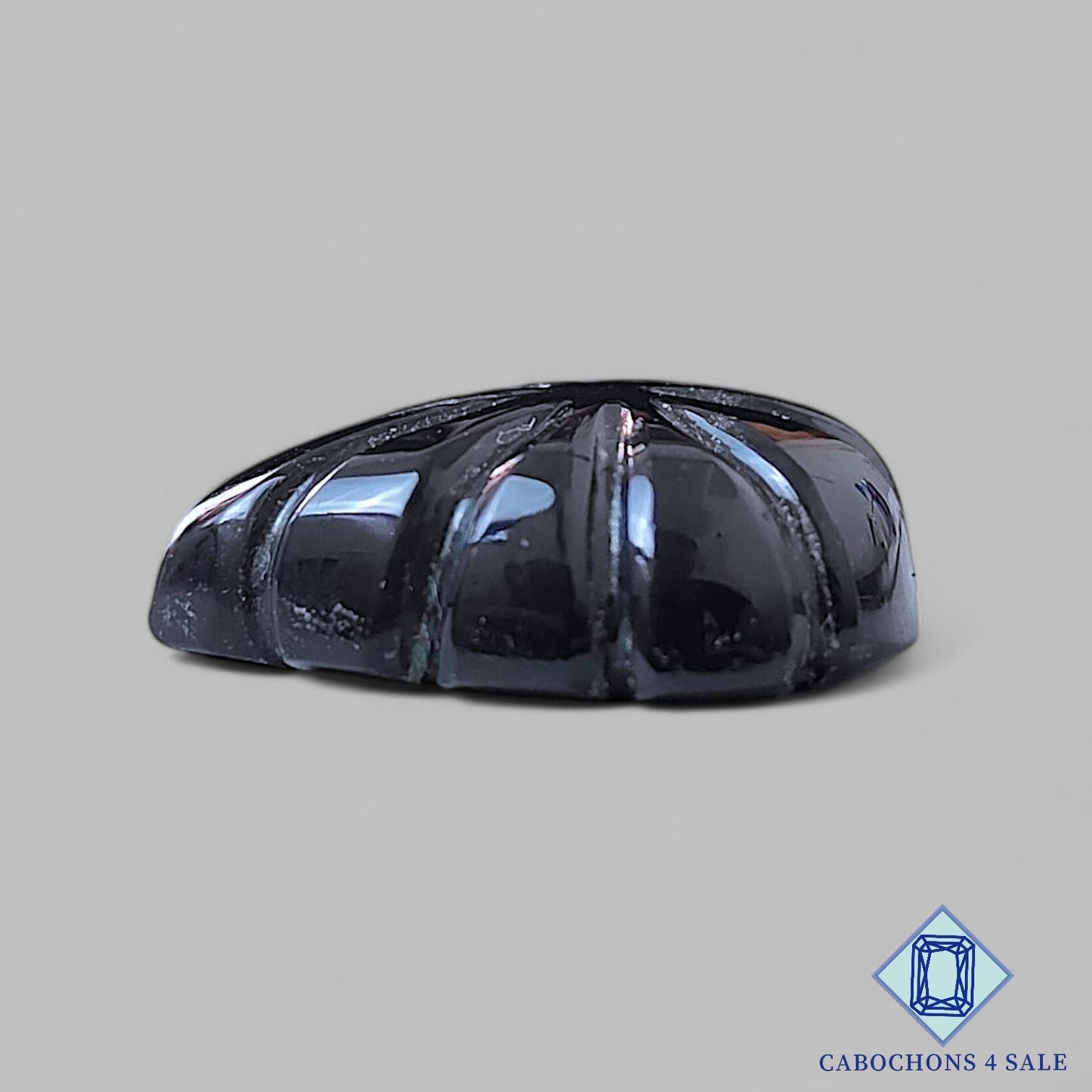 Natural Black Onyx Gemstone  Pear Carvings 24*19*8mm from Brazil available for sale