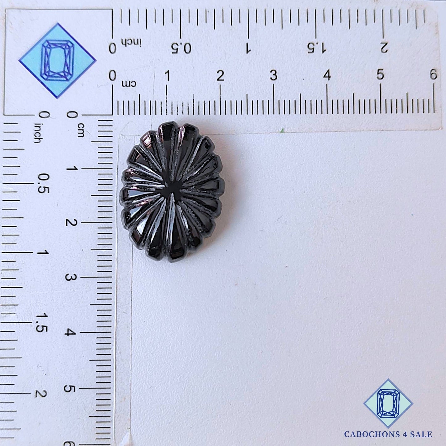 Natural Black Onyx Gemstone  Oval Carvings 25*19*7mm from Brazil available for sale