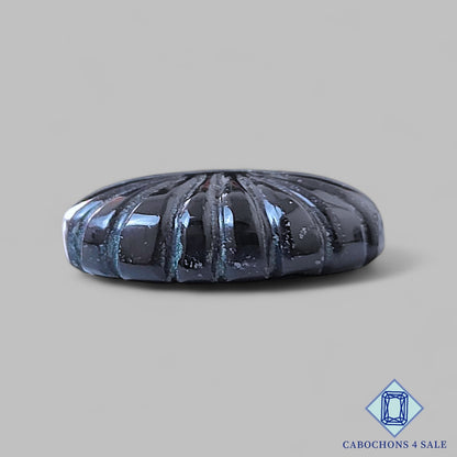 Natural Black Onyx Gemstone  Oval Carvings 25*19*7mm from Brazil available for sale