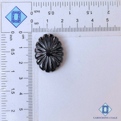 Natural Black Onyx Gemstone  Oval Carvings 25*19*6mm from Brazil available for sale