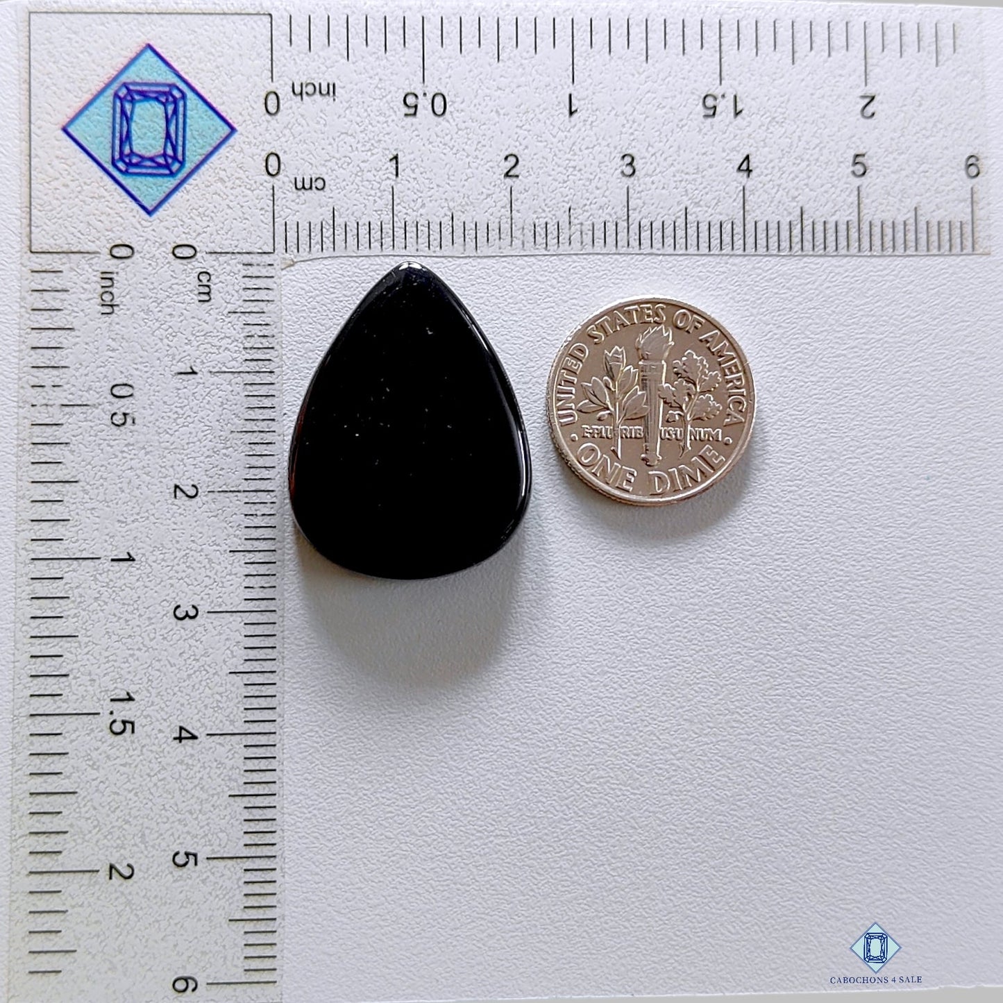 Black Onyx Pear Cabochons