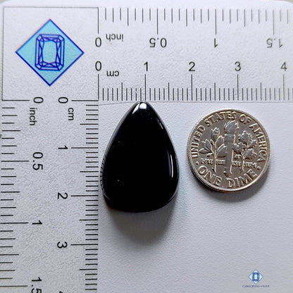 Black Onyx Pear Cabochons