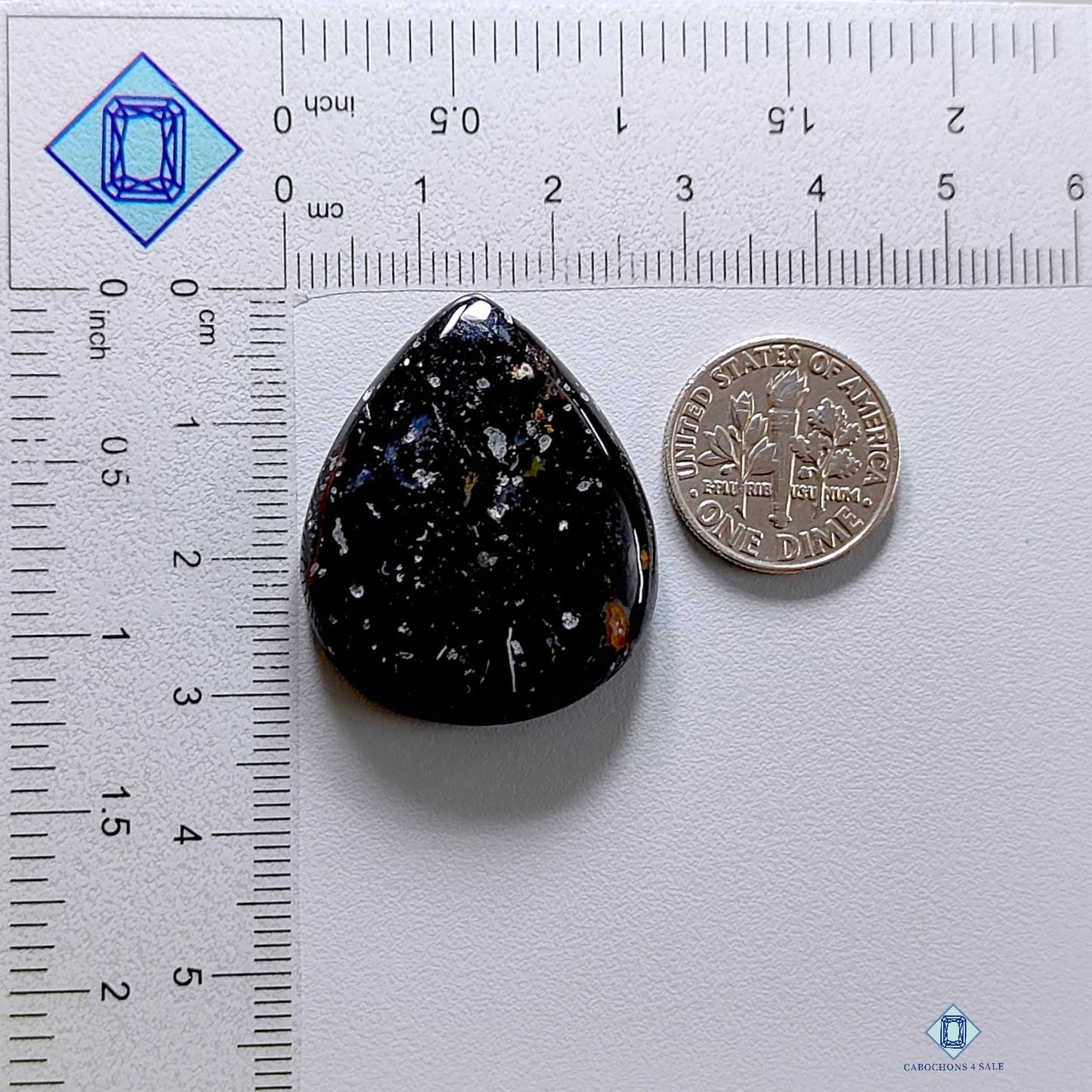 Black Onyx Pear Cabochons