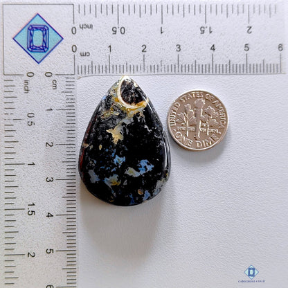 Black Onyx Pear Cabochons