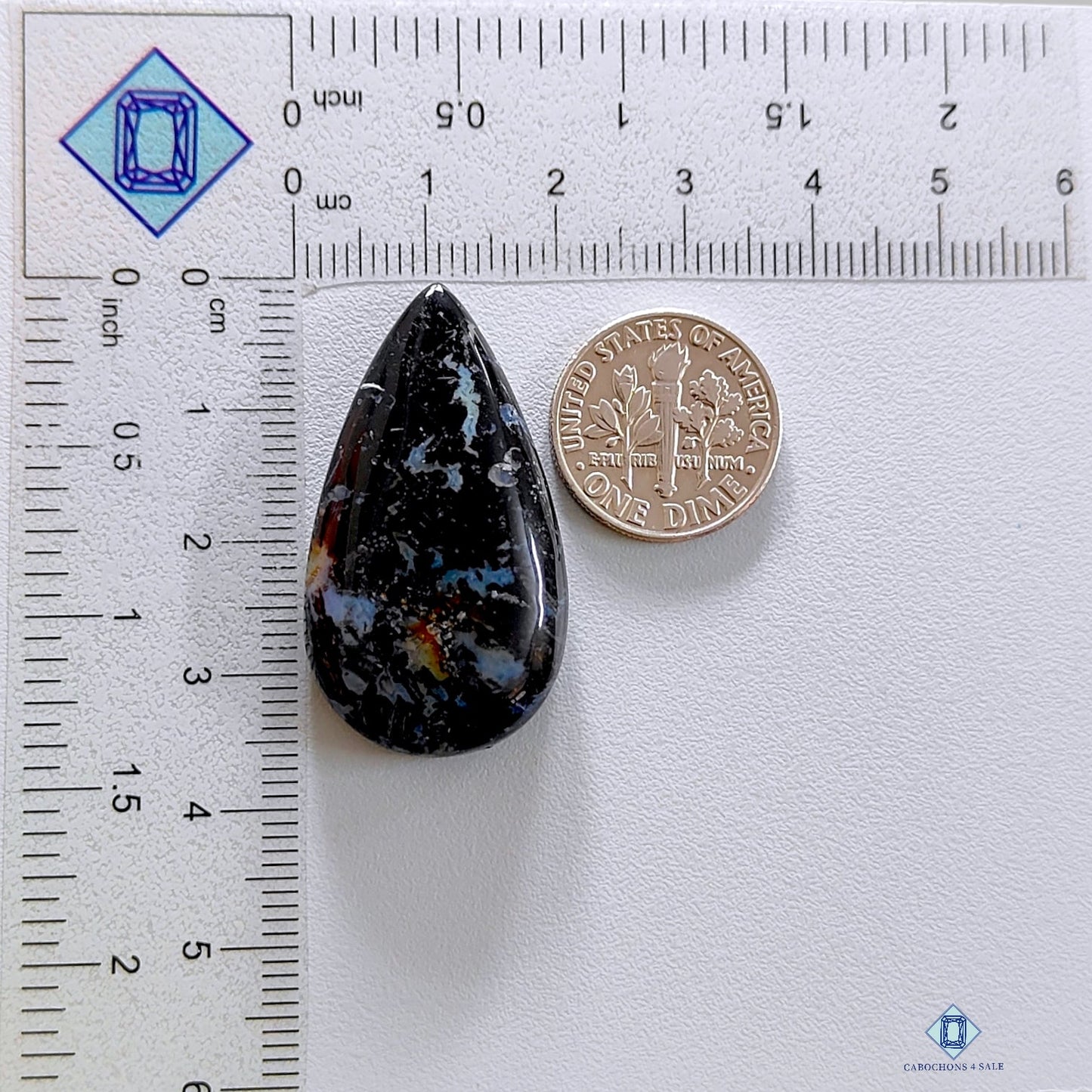 Black Onyx Pear Cabochons