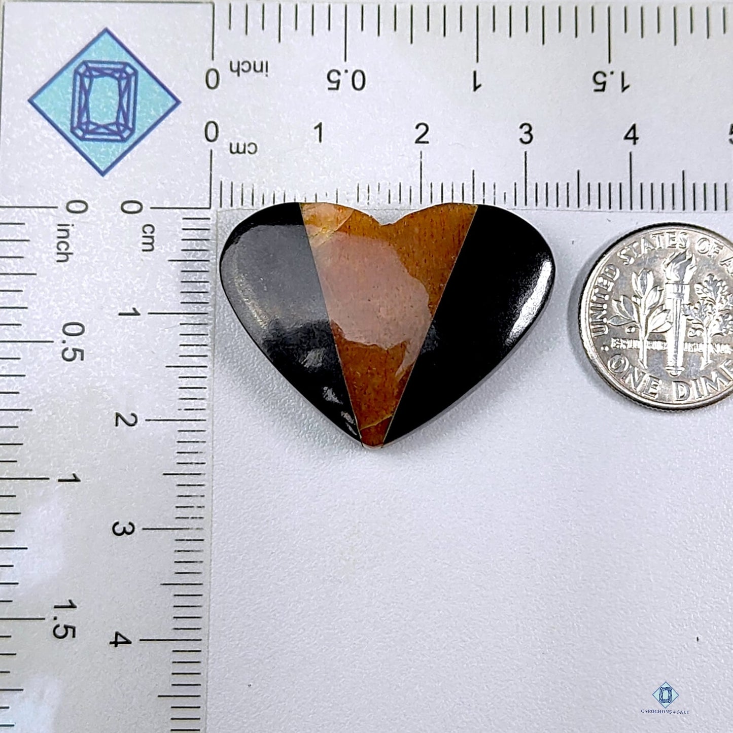 Black Onyx Rainbow Lattice Sunstone Heart Carvings