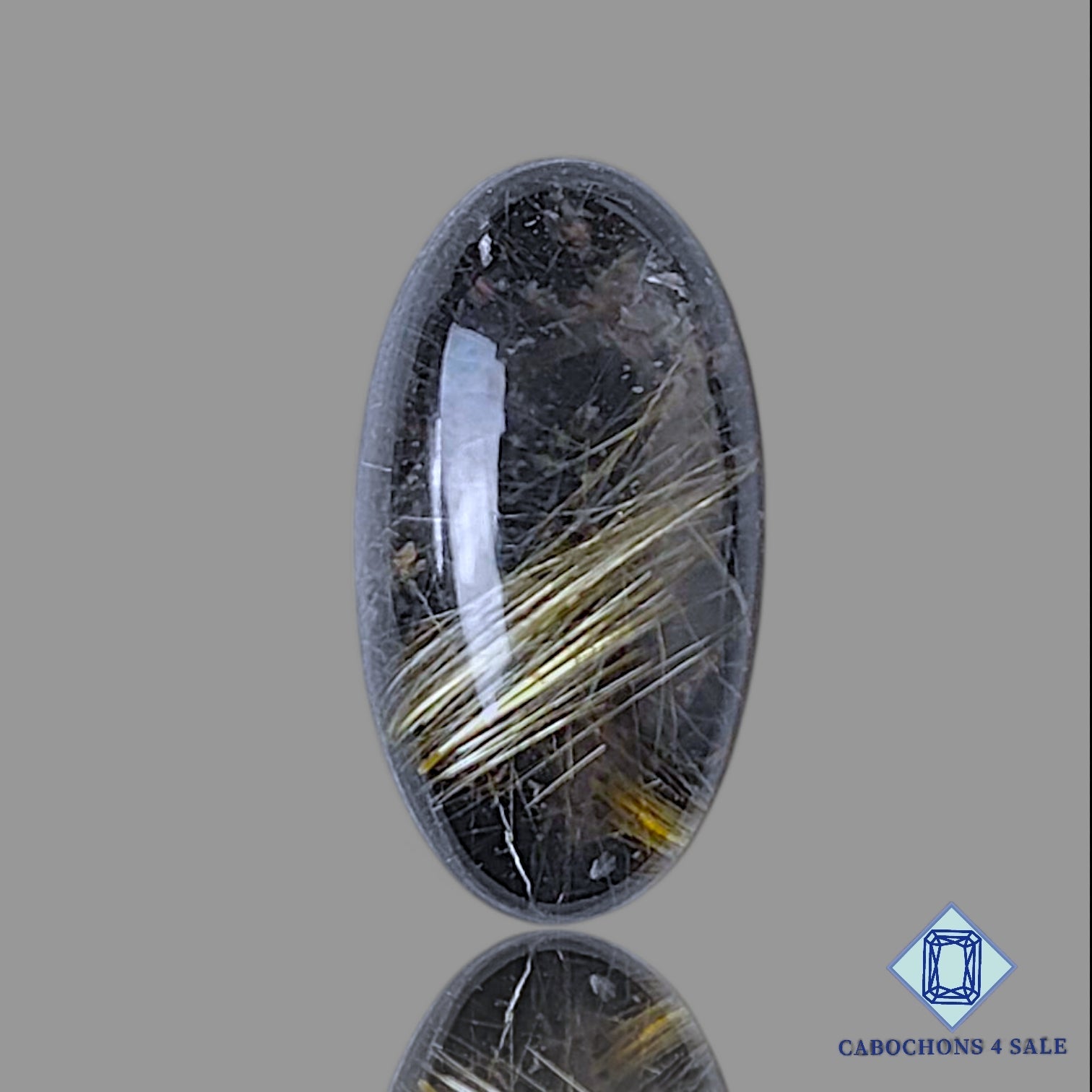 Black Onyx + Rutile Quartz Doublet