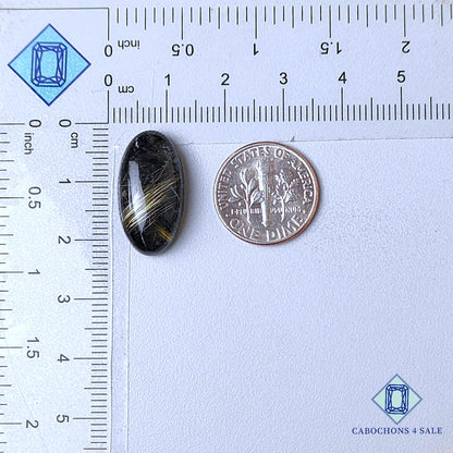 Natural Black Onyx + Rutile Quartz Doublet Gemstone Oval Doublets 21*11*6mm from 0 available for sale