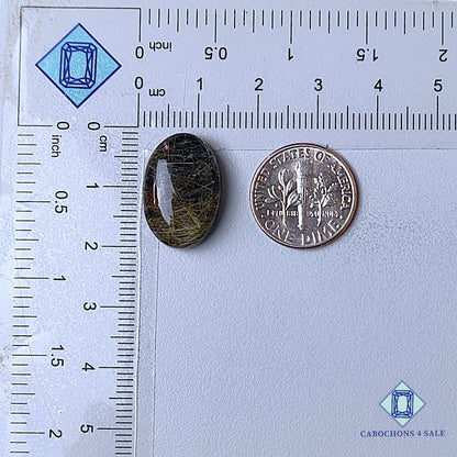 Black Onyx + Rutile Quartz Doublet Gemstone  Oval Doublets 19*13*7mm available for sale