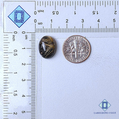 Black Onyx + Rutile Quartz Doublet Gemstone  Oval Doublets 14*11*6mm available for sale