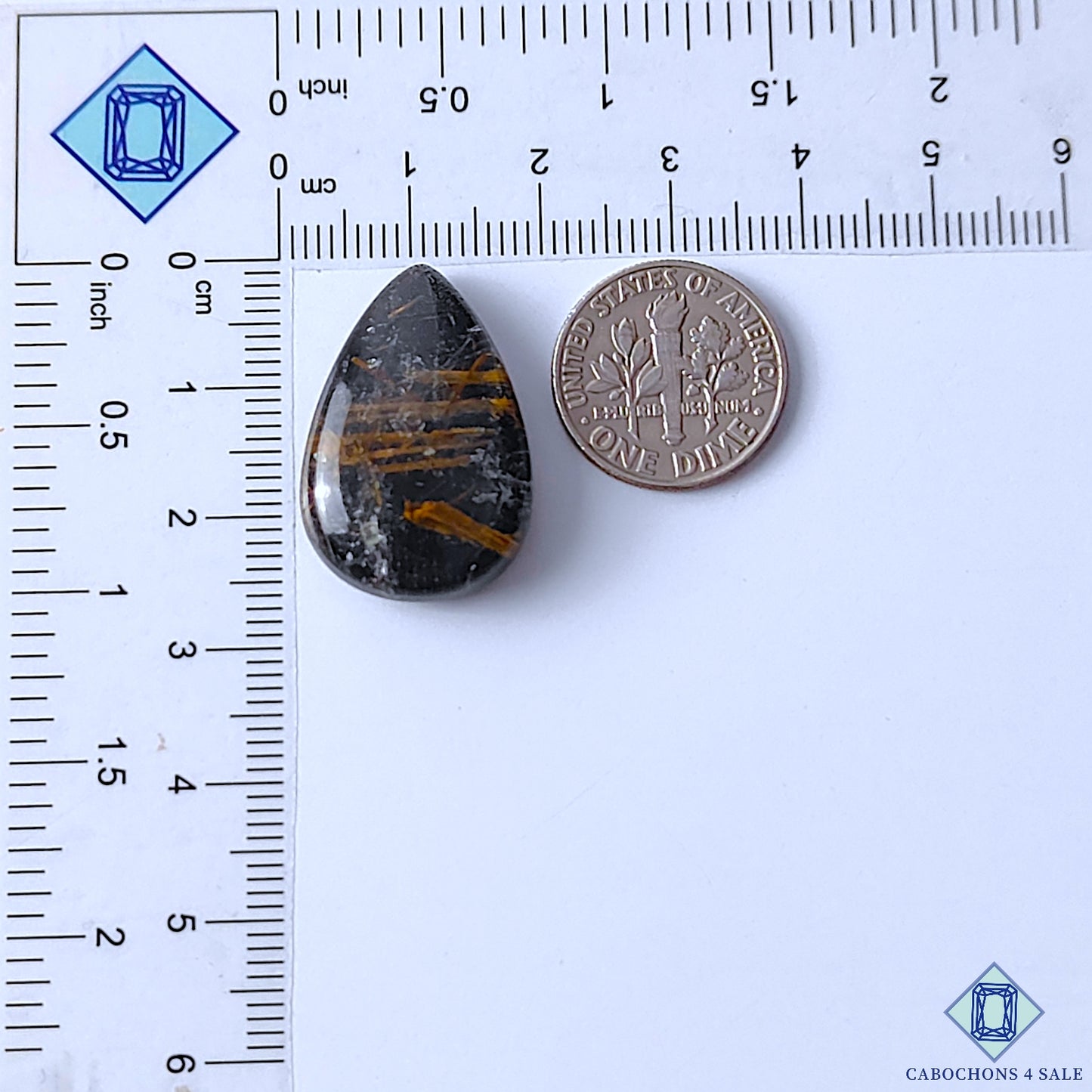 Black Onyx Rutile Quartz Doublets