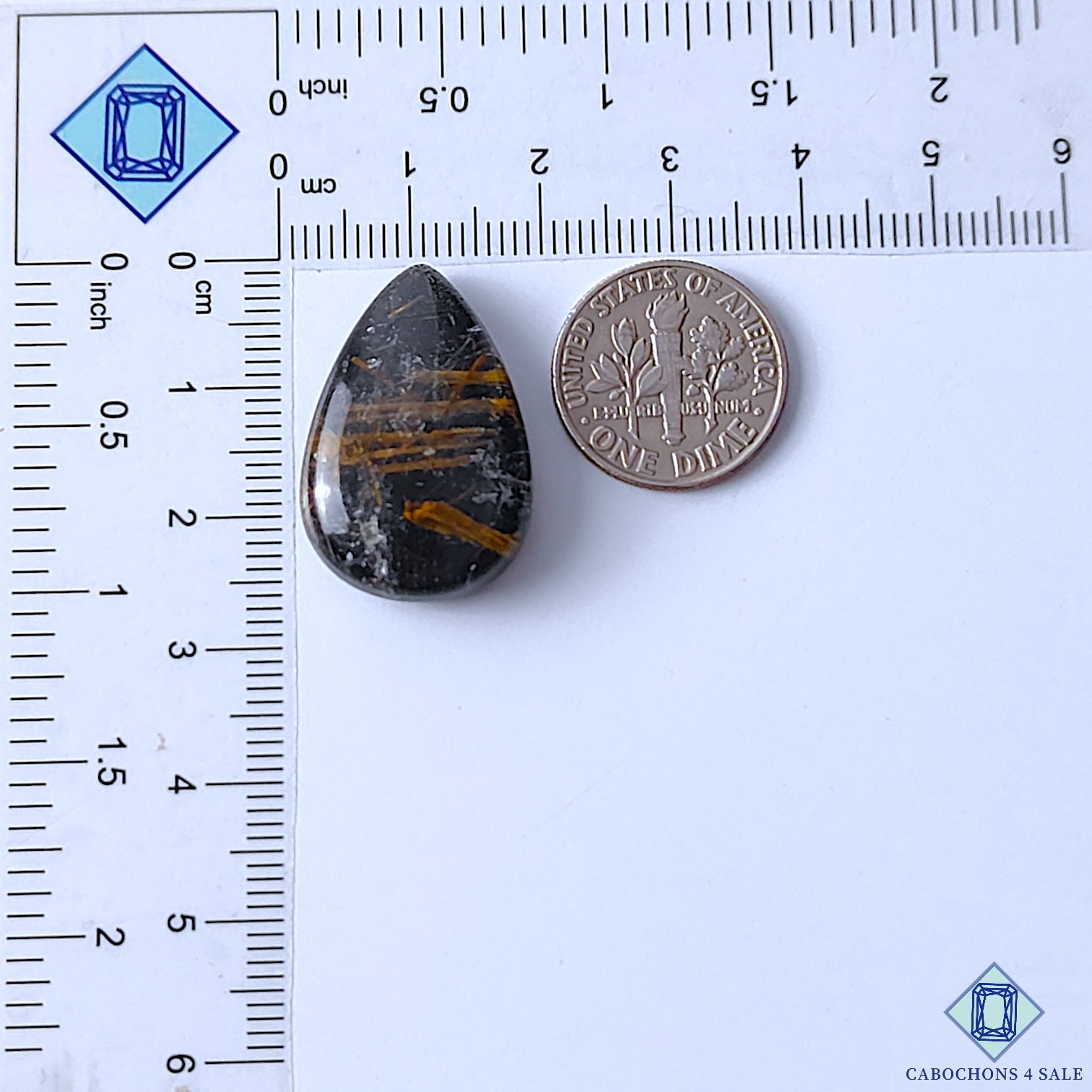 Black Onyx Rutile Quartz Doublets