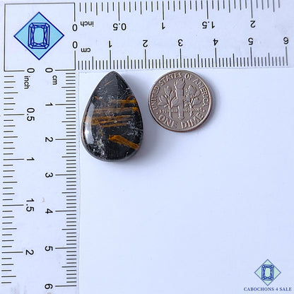 Black Onyx Rutile Quartz Doublets