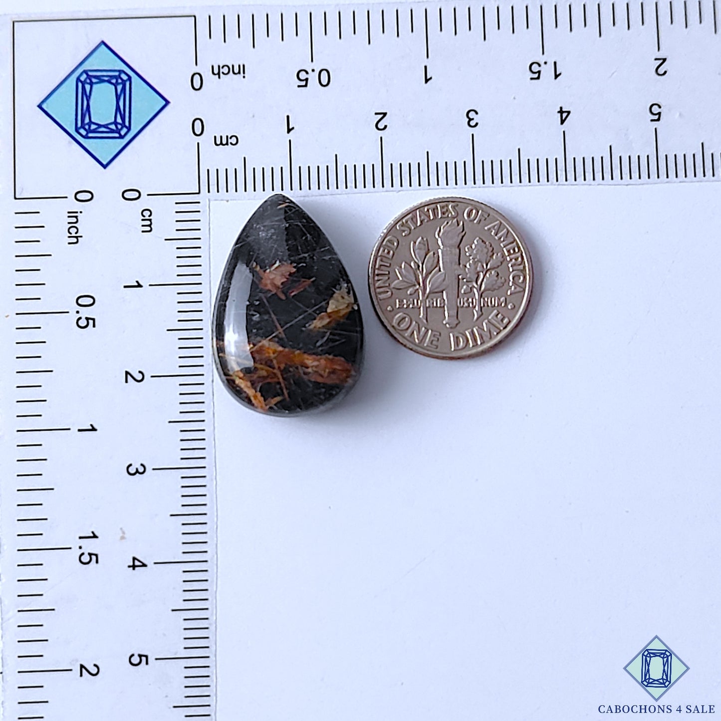 Black Onyx Rutile Quartz Doublets