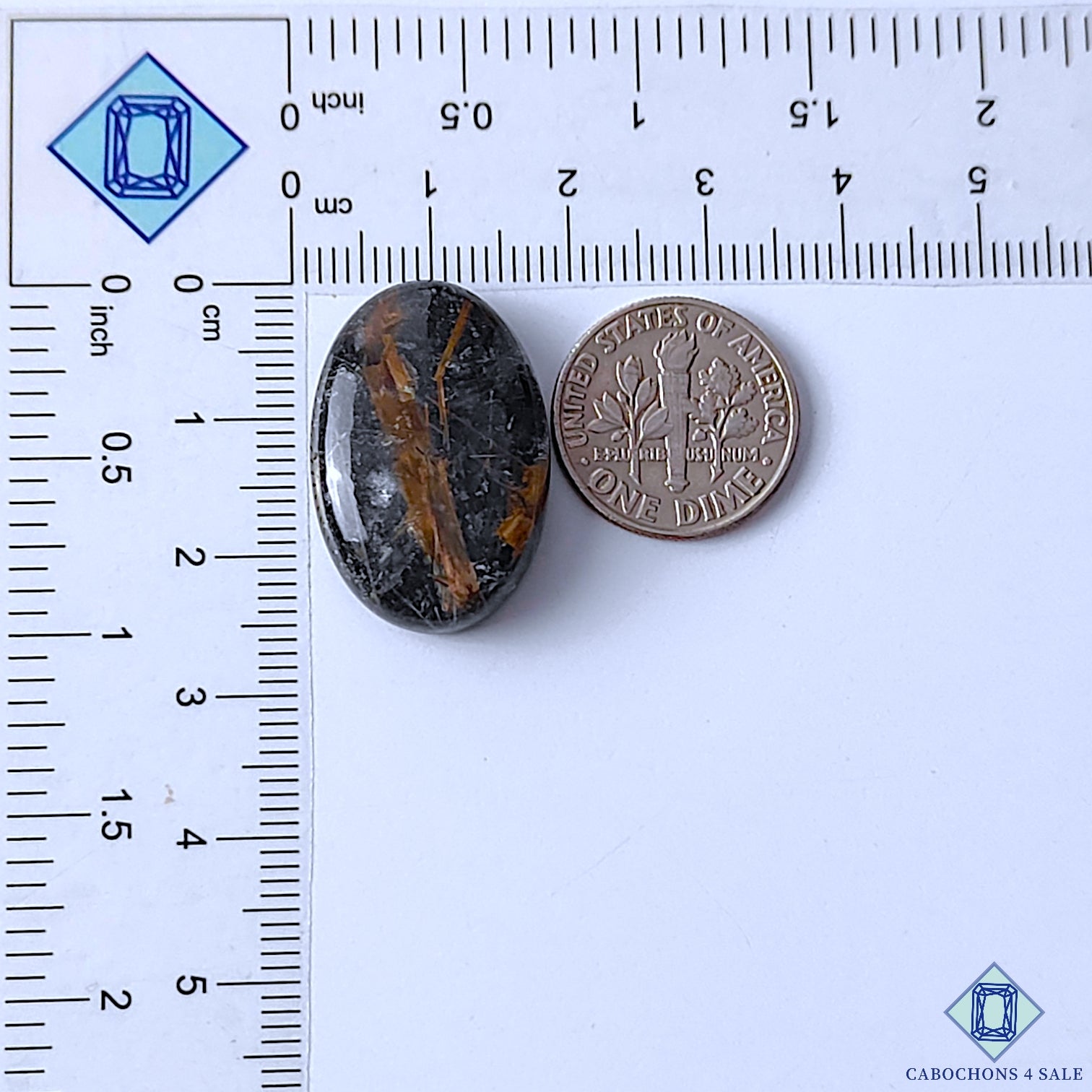 Black Onyx Rutile Quartz Doublets