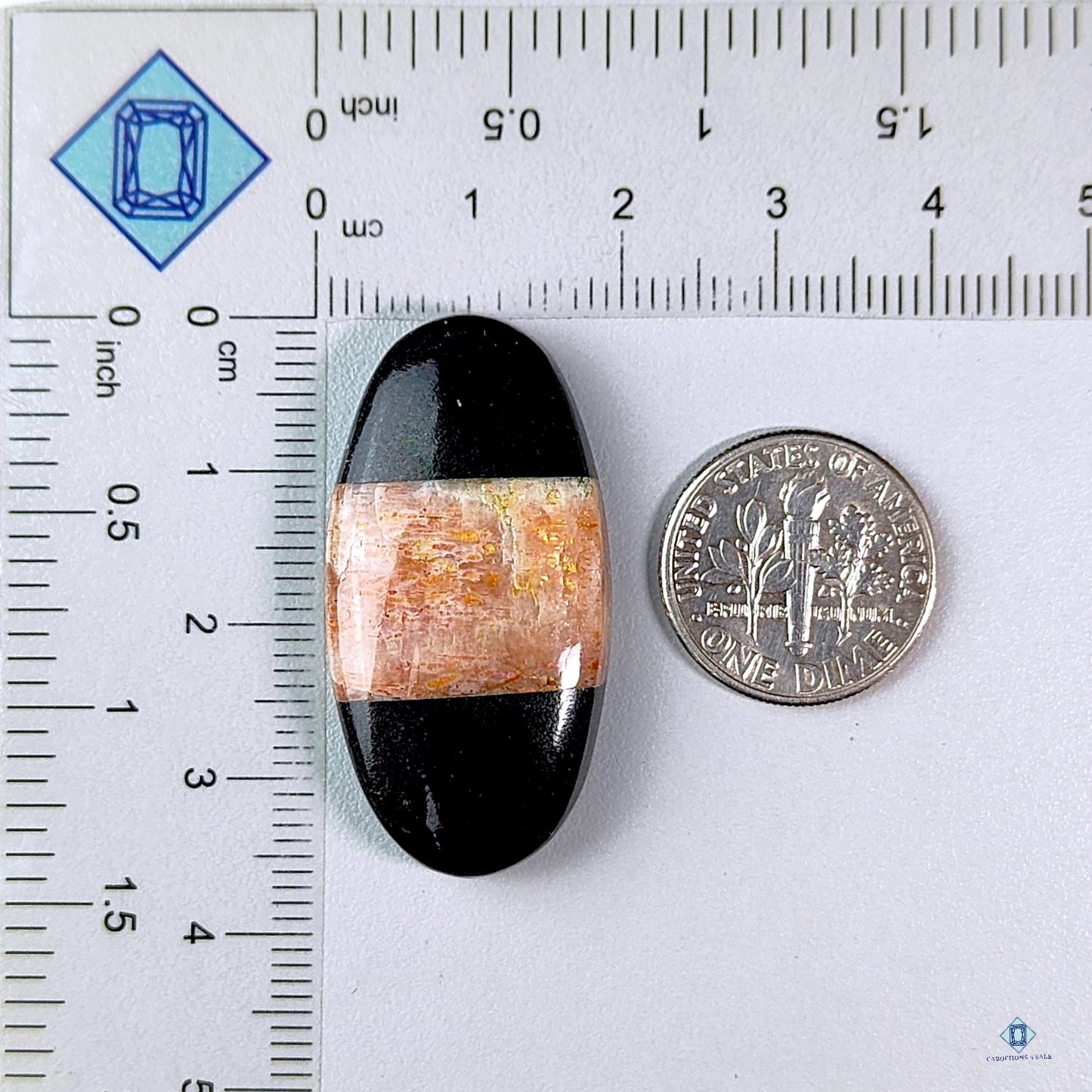 Black Onyx + Rainbow Lattice Sunstone Oval Doublets