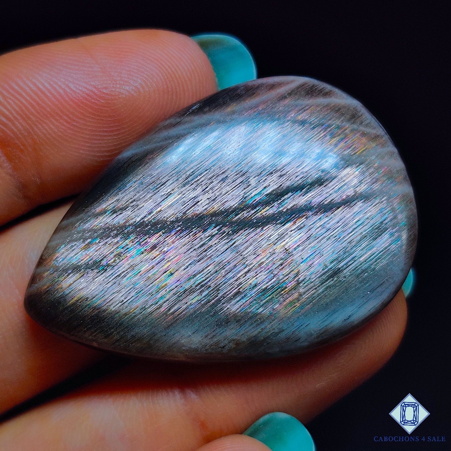 Black Rainbow Lattice Sunstone