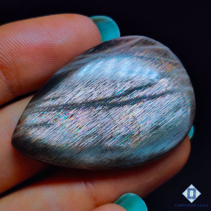 Black Rainbow Lattice Sunstone