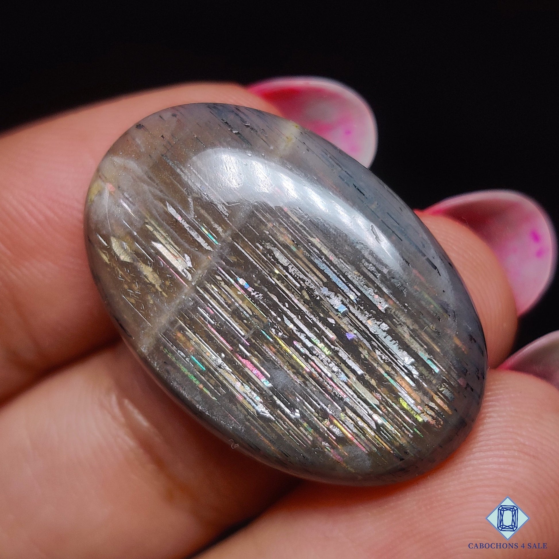 Black Rainbow Lattice Sunstone