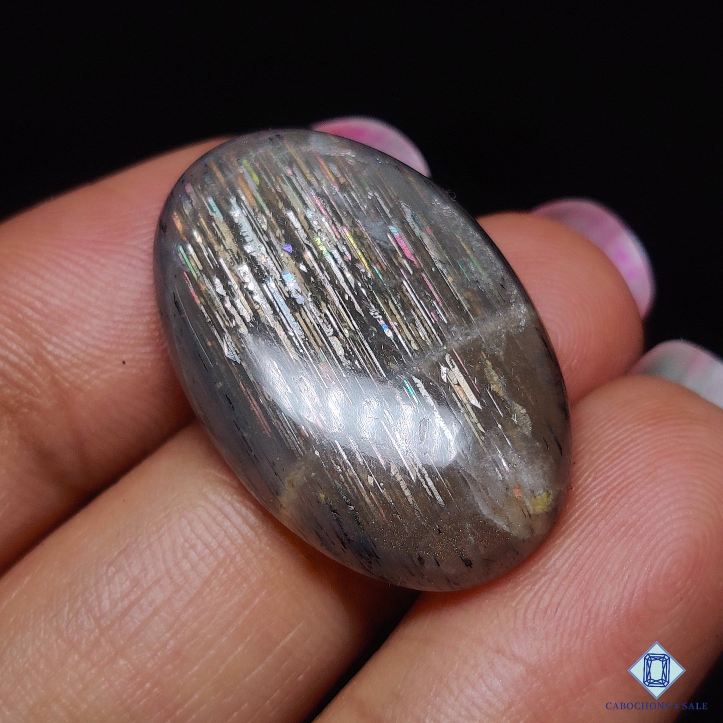 Black Rainbow Lattice Sunstone