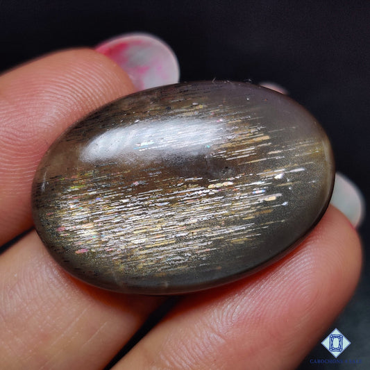 Black Rainbow Lattice Sunstone