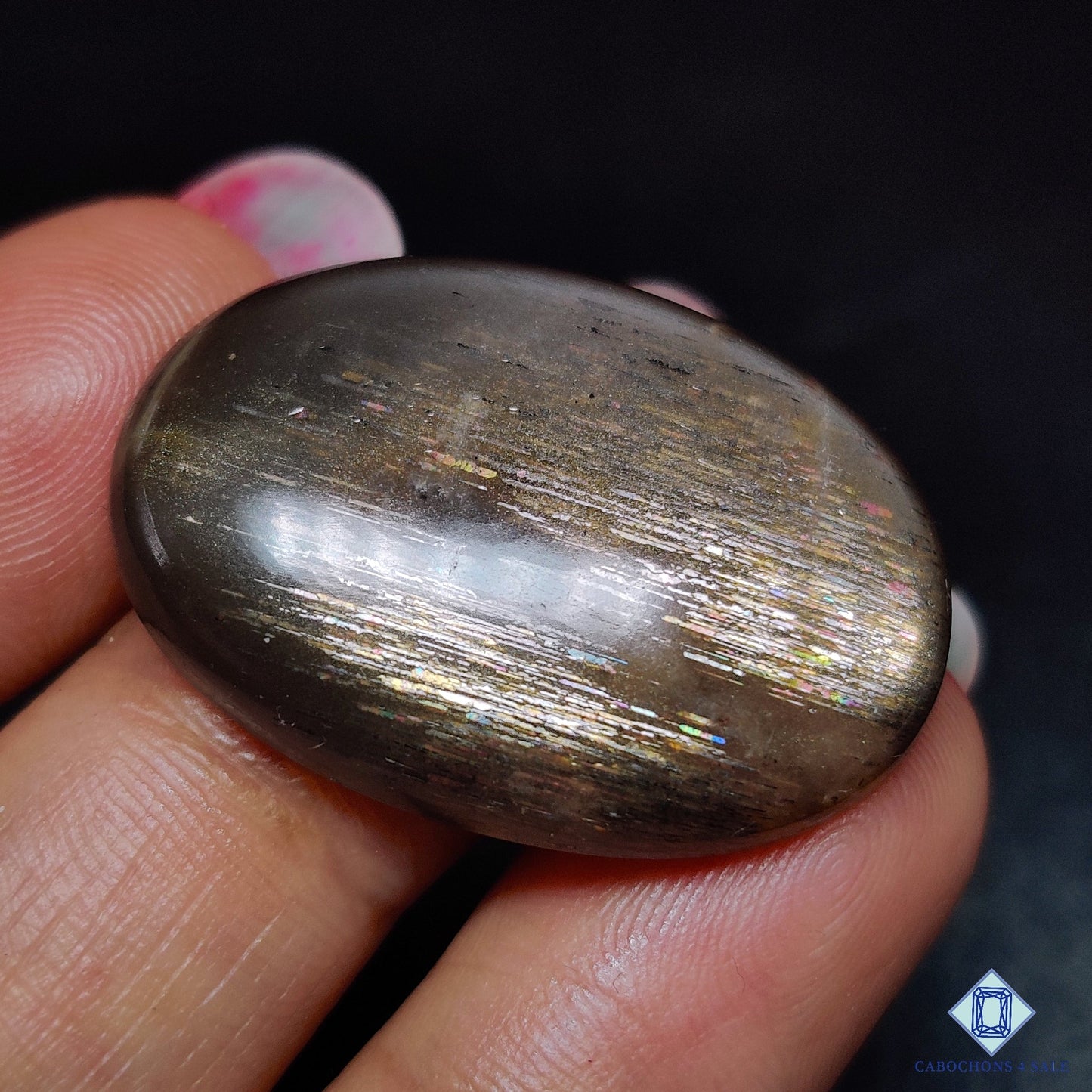 Black Rainbow Lattice Sunstone