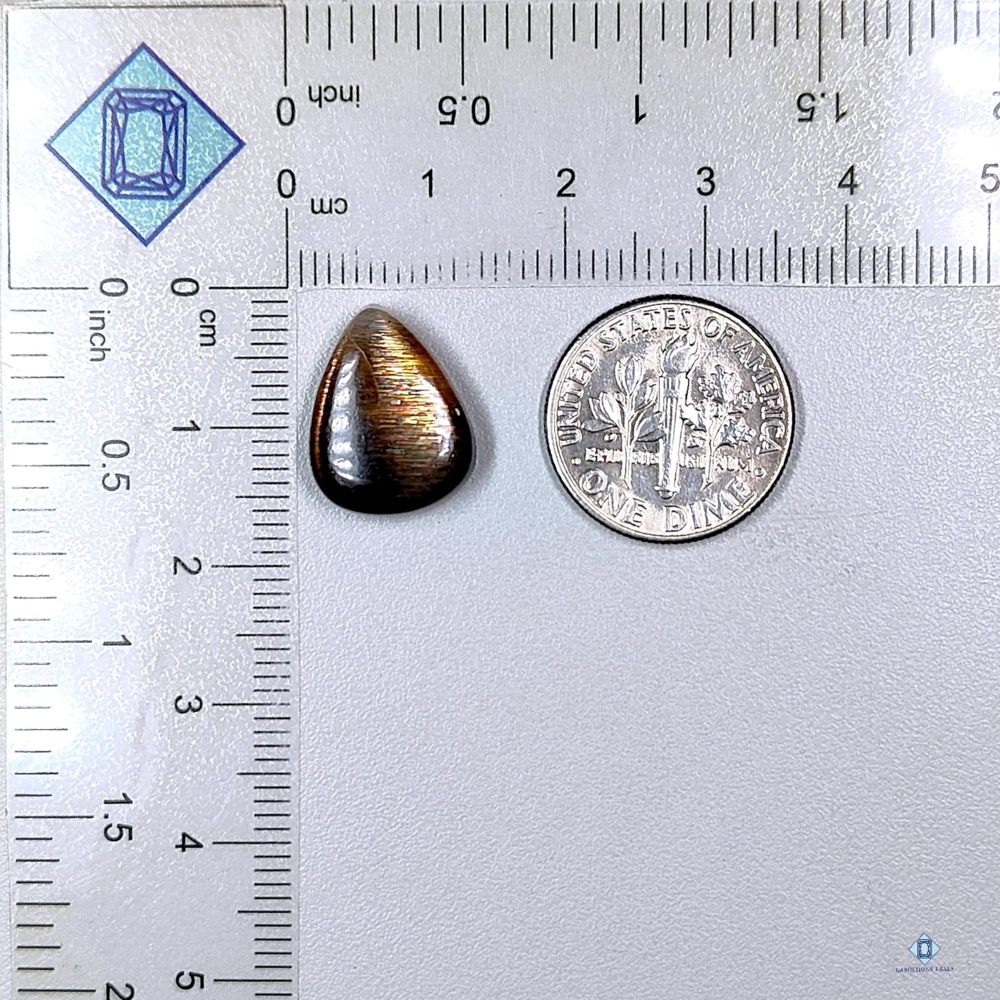 Black Rainbow Lattice Sunstone Pear Cabochons