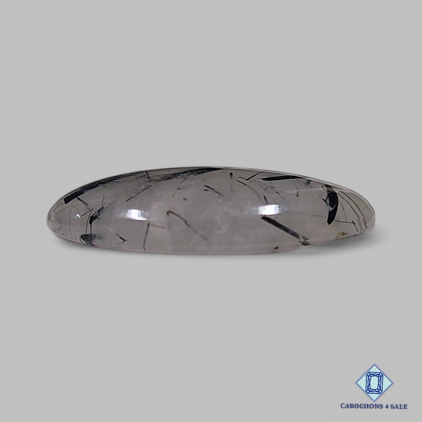 Natural Black Rutile Quartz Gemstone Oval Cabochons 28*20*5mm from Brazil available for sale