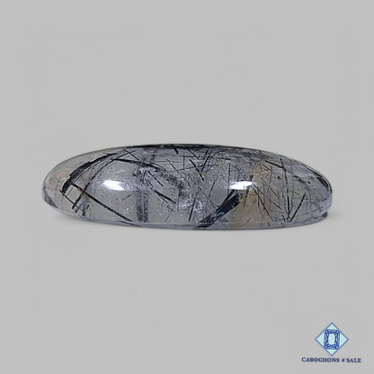 Natural Black Rutile Quartz Gemstone Oval Cabochons 27*19*6mm from Brazil available for sale
