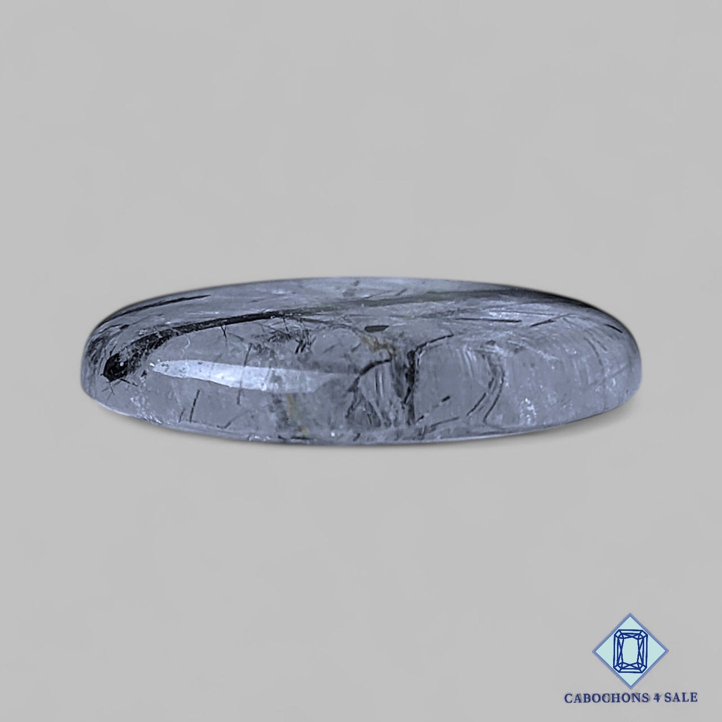 Natural Black Rutile Quartz Gemstone  Round Cabochons 25*4mm from Brazil  available for sale