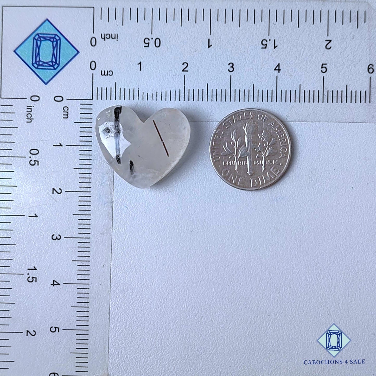 Natural Black Rutile Quartz Gemstone  Heart Carvings 17*20*6mm from Brazil  available for sale