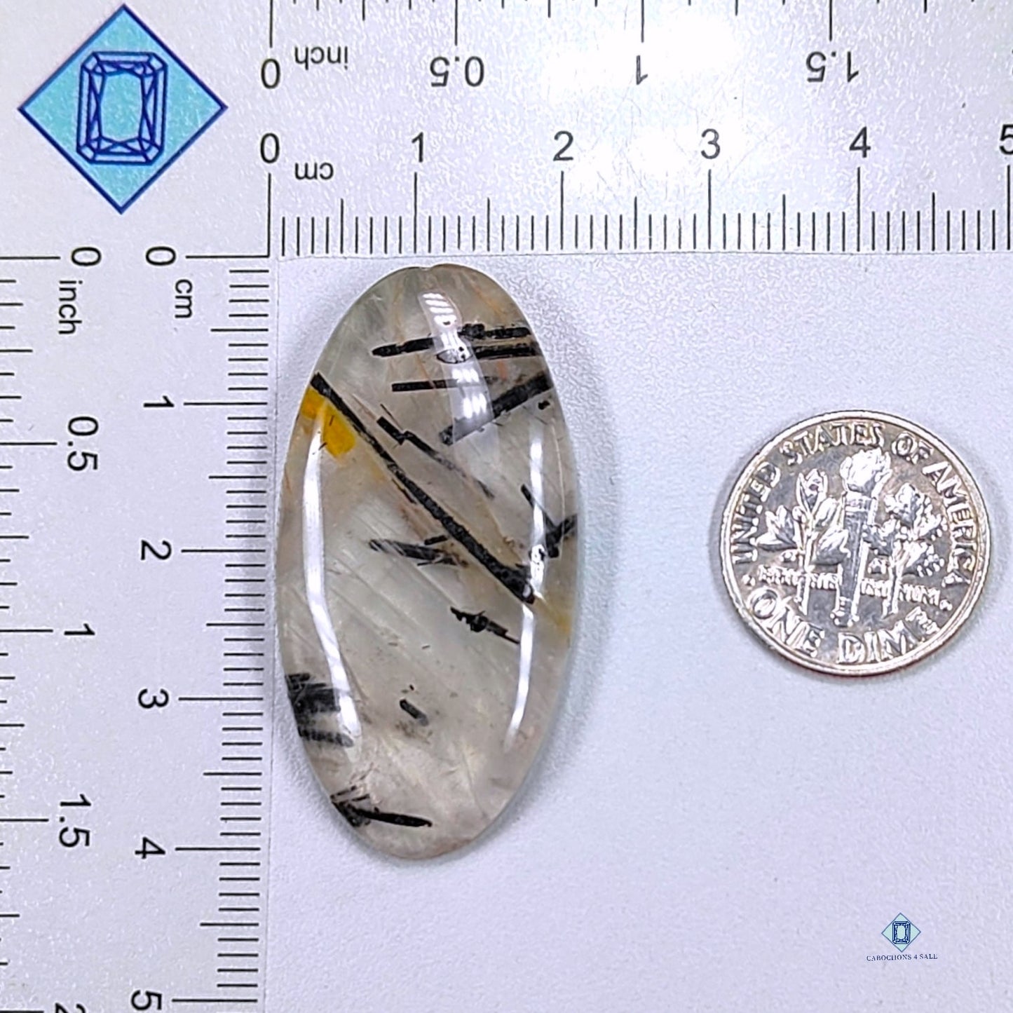 Black Rutile Quartz Oval Cabochons