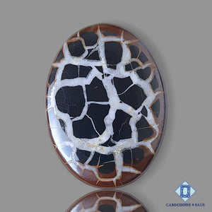 Natural Black Septarian Gemstone  Oval Cabochons 53*39*5mm from Morocco  available for sale
