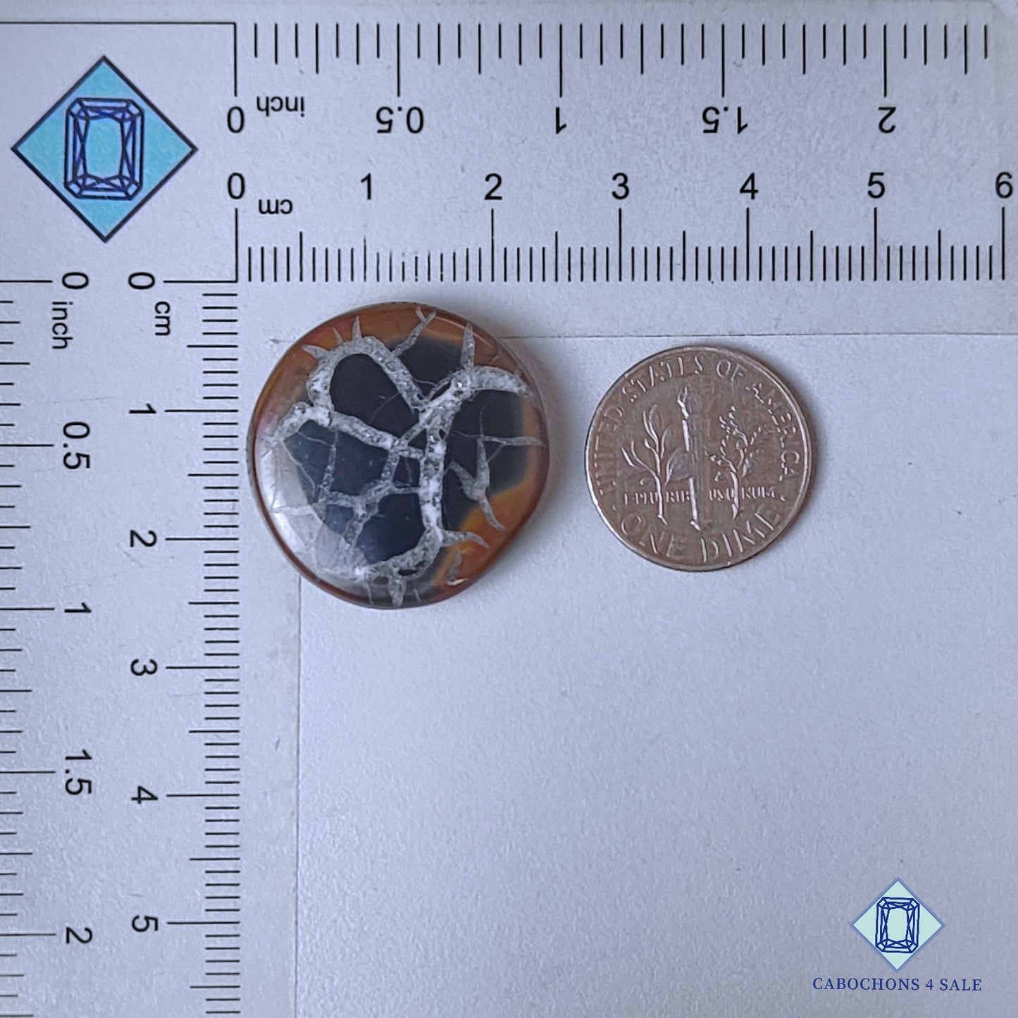 Natural Black Septarian Gemstone  Round Cabochons 24*5mm from Morocco  available for sale