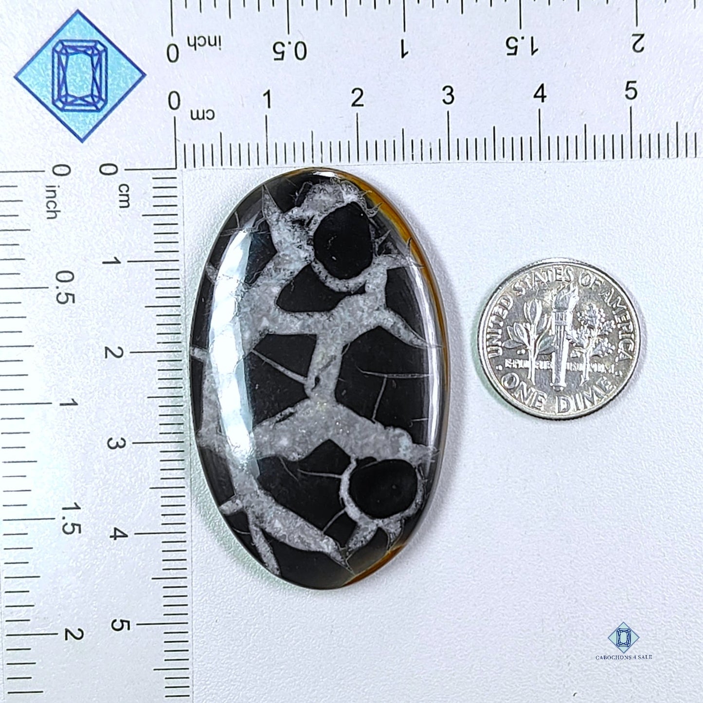 Black Septarian Oval Cabochons