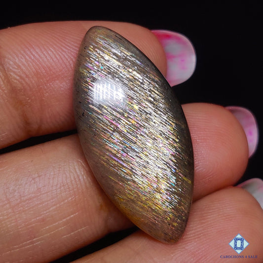 Black Shine Rainbow Lattice Sunstone